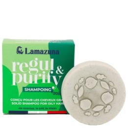 Shampoing solide pour cheveux gras (sans huiles essentielles) - Argile verte et spiruline - 70g - Lamazuna