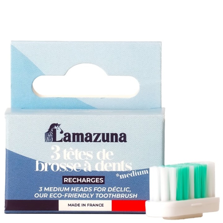 3 Ersatz-Zahnbürstenköpfe, Medium - Lamazuna