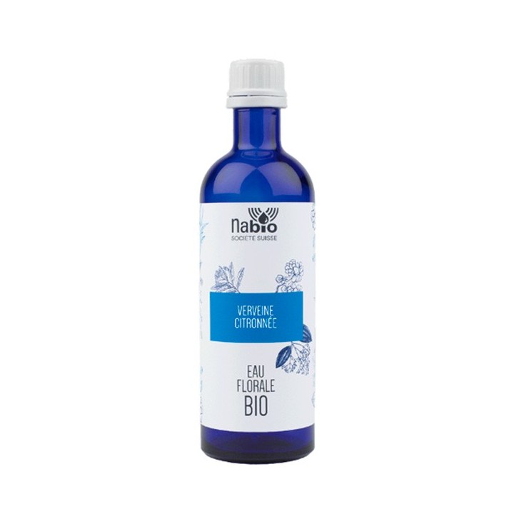 Eau florale BIO de Verveine citronnée (Comestible) - Bouteille en verre de 200ml - Nabio