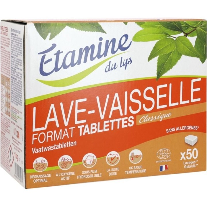 Pastiglie lavastoviglie BIO classiche all’ossigeno attivo - 50 pz - Etamine du Lys
