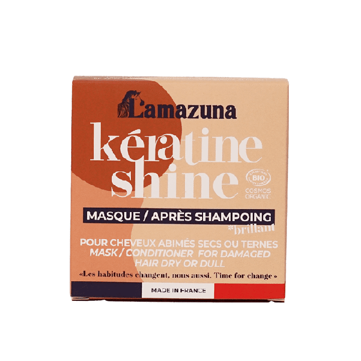 Fester Conditioner & Maske mit pflanzlichem Keratin für strapaziertes, trockenes oder glanzloses Haar - Kératine Shine - 74ml - 