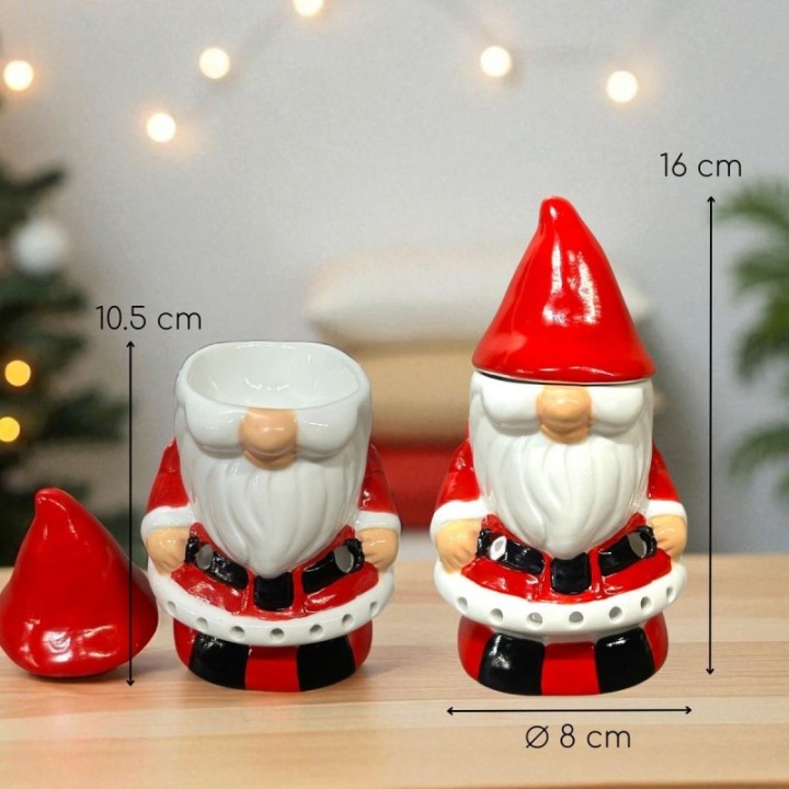 Brucia-essenze in ceramica con candela, Serie Festiva – Babbo Natale – ZEN’Arôme