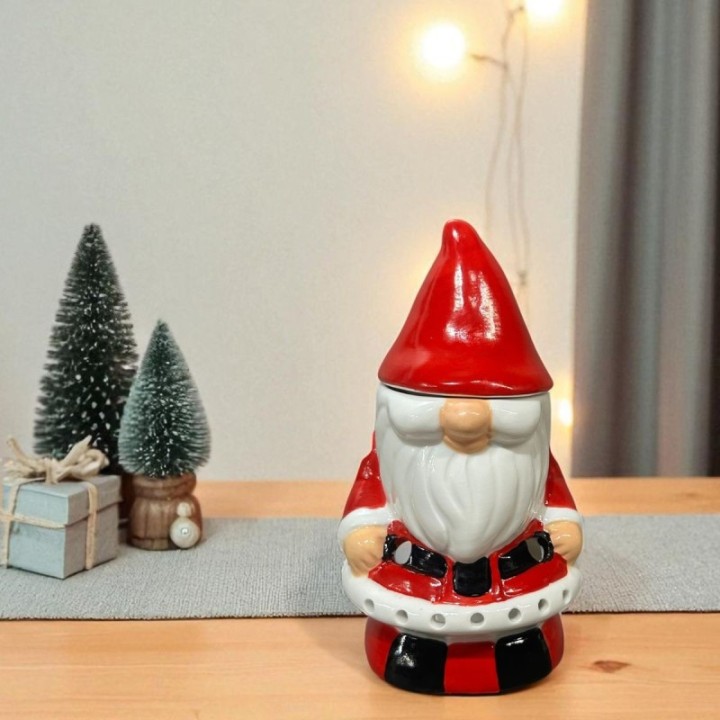 Brûle parfum à bougie en céramique, Série Festive - Père Noël - ZEN'Arôme