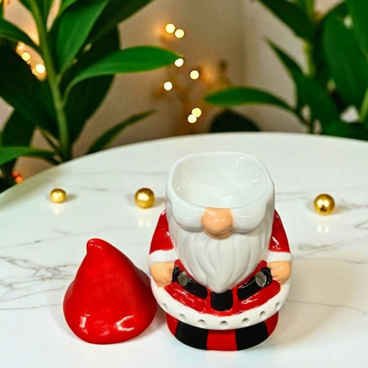 Brucia-essenze in ceramica con candela, Serie Festiva – Babbo Natale – ZEN’Arôme