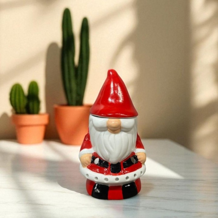Brûle parfum à bougie en céramique, Série Festive - Père Noël - ZEN'Arôme