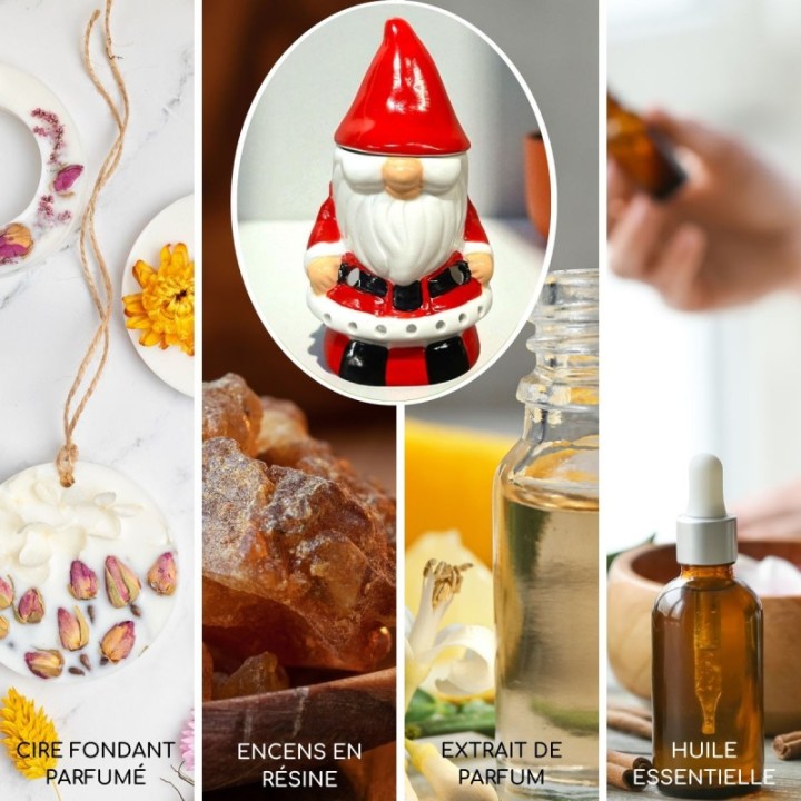 Brucia-essenze in ceramica con candela, Serie Festiva – Babbo Natale – ZEN’Arôme