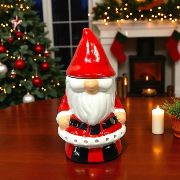 Brûle parfum à bougie en céramique, Série Festive - Père Noël - ZEN'Arôme