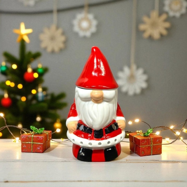 Brûle parfum à bougie en céramique, Série Festive - Père Noël - ZEN'Arôme