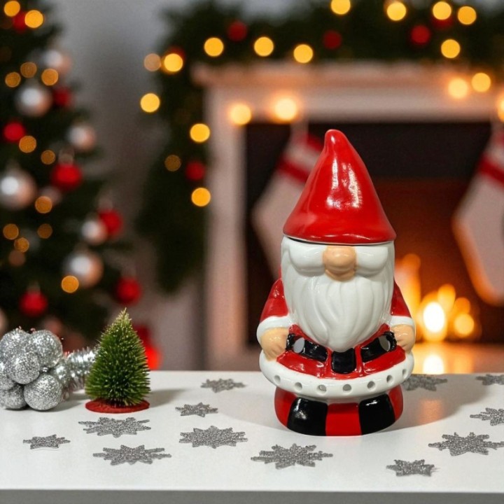 Brûle parfum à bougie en céramique, Série Festive - Père Noël - ZEN'Arôme