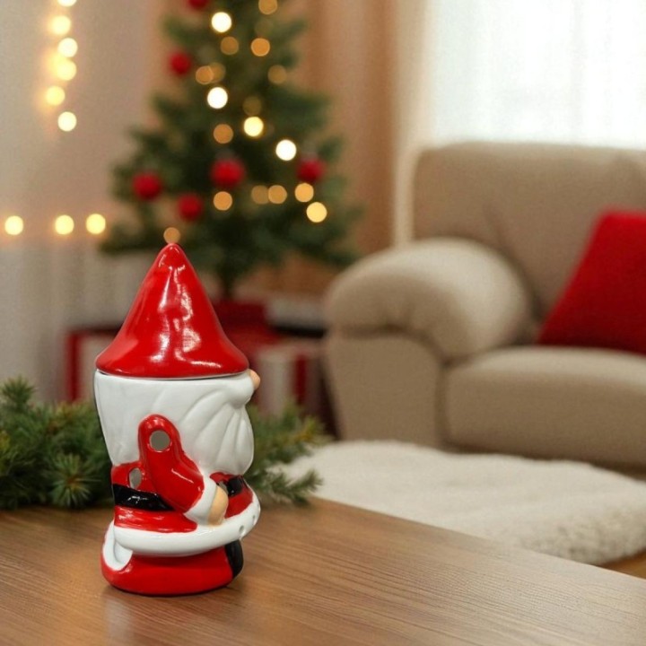 Brûle parfum à bougie en céramique, Série Festive - Père Noël - ZEN'Arôme