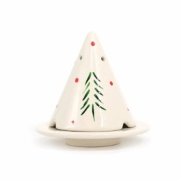 Lampada Merlin, diffusore per legno di cade (dipinta a mano), edizione limitata “Abeti e Pois rossi” – Ambiance Cade