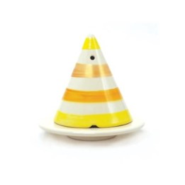 Merlin-Lampe zum Verbrennen von Kade-Holz, Gelb gestreift - Ambiance Cade