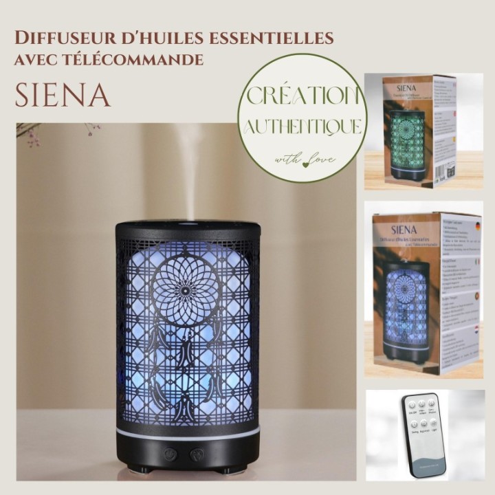 Diffuseur d'huiles essentielles, Ultrasonique en métal - SIENA - ZEN'Arôme