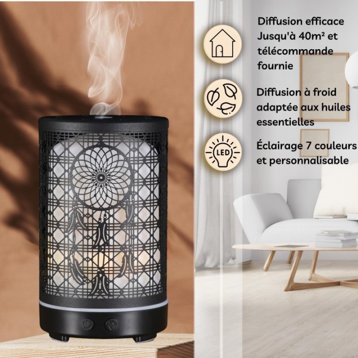 Diffusore di oli essenziali a ultrasuoni in metallo - SIENA - ZEN'Arôme