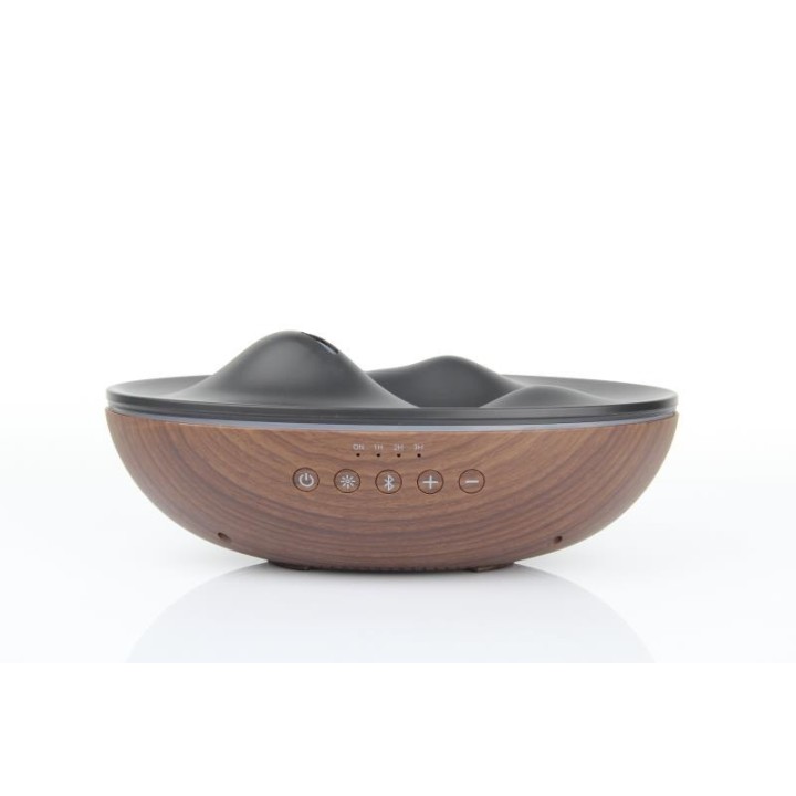 Diffusore di oli essenziali a ultrasuoni “ONDA” con altoparlanti Bluetooth e illuminazione LED – Effetto legno
