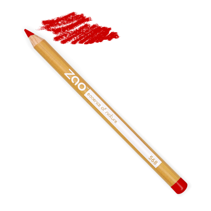 Crayons de maquillage, BIO & Vegan pour les lèvres - N° 568, Rouge Audacieux - Zao﻿