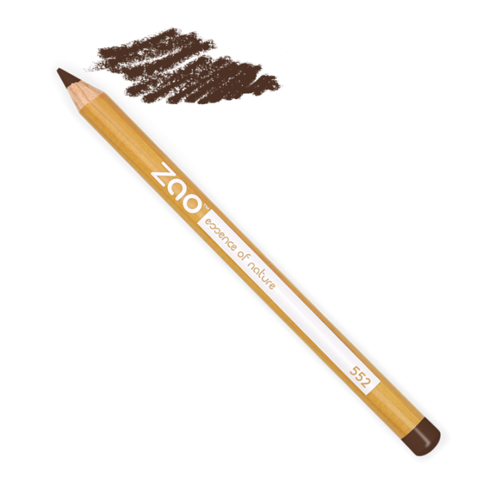 Crayons de maquillage, BIO & Vegan pour yeux, sourcils & lèvres - N° 552, Brun foncé - Zao﻿