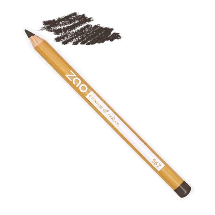 Crayons de maquillage, BIO & Vegan pour yeux, sourcils & lèvres - N° 567, Brun ébène - Zao﻿