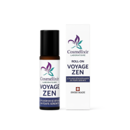 Roll-On aux huiles essentielles Voyage Zen - Le plaisir de se déplacer en toute sérénité - 10 ml - Cosmélixir