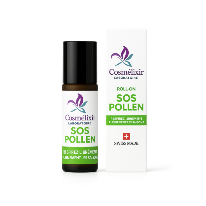 Roll-On aux huiles essentielles SOS Pollen - Respirez librement les saisons - 10 ml - Cosmélixir