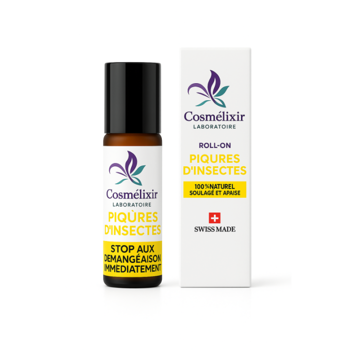 Roll-On mit ätherischen Ölen Insektenstiche – Soforthilfe gegen Juckreiz – 10 ml – Cosmélixir