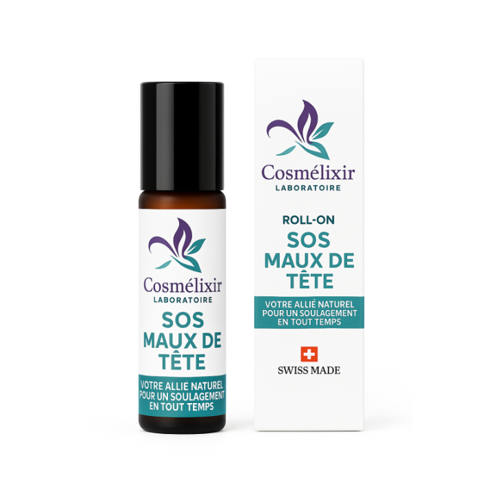 Roll-On mit ätherischen Ölen bei Kopfbeschwerden – Der natürliche Begleiter zur Entspannung – 10 ml – Cosmélixir