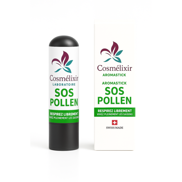 Aromastick (inalatore) SOS Pollen - Respira liberamente, vivi appieno le stagioni - 0.8ml - Cosmélixir