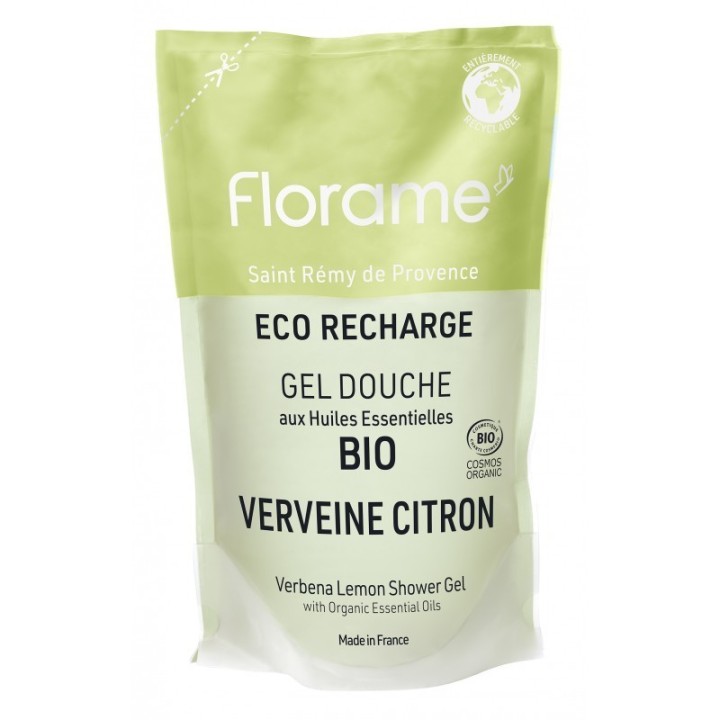 Bio-Duschgel mit ätherischen Ölen - Mandel-Essenz - Nachfüllpackung 700 ml - Florame