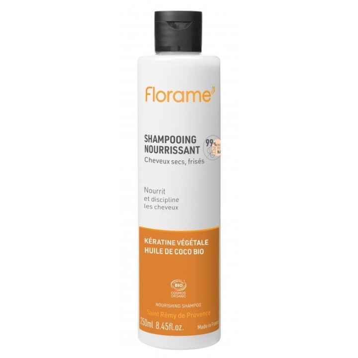 Shampoing BIO Nourrissant, à la Kératine végétale & huile de Coco - 250ml - Florame