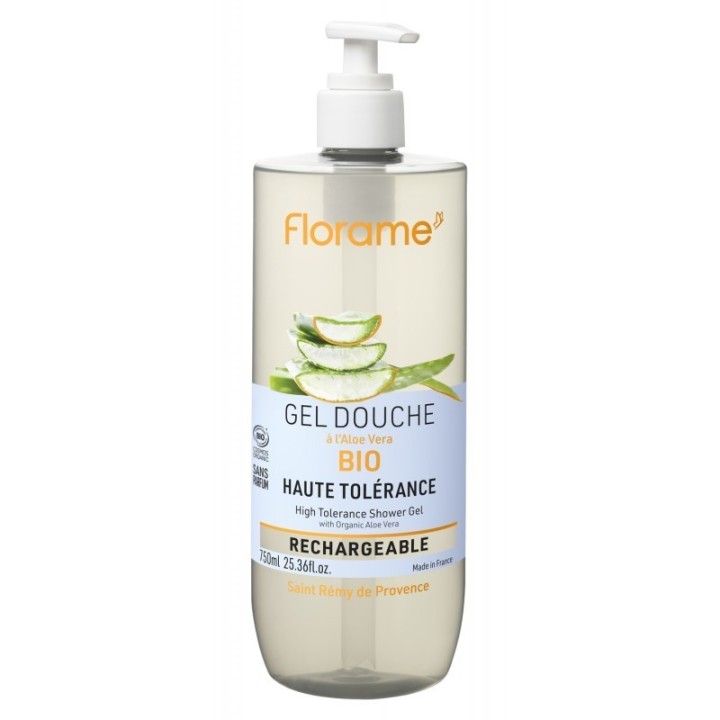 Bio-Duschgel Hohe Verträglichkeit, nachfüllbar - Minimalistische Formel & ohne Duft - 750 ml - Florame
