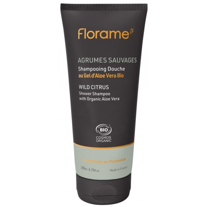 Bio-Duschgel für Männer, Körper & Haare - Wilde Zitrusfrüchte - 200 ml - Florame