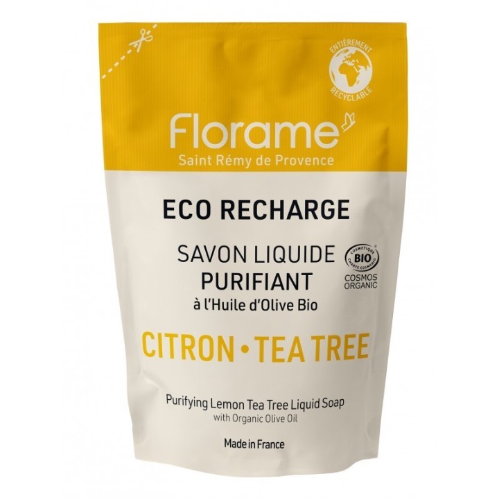 Sapone liquido BIO tradizionale - Limone & Tea Tree - Eco-Ricarica da 470 ml - Florame