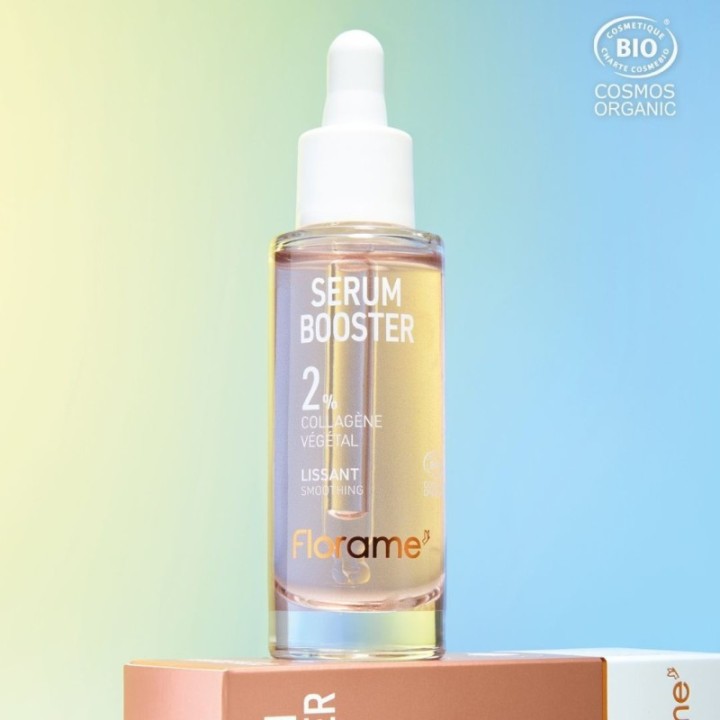 Bio-Glättendes Serum Booster mit pflanzlichem Kollagen (2 %) - Unterstützt die Elastizität - 30 ml - Florame