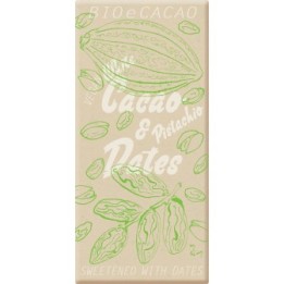 Bio Weiße Schokolade mit Datteln "White Pistachio", 45% Kakaobutter & Pistazie - Bio & Fairtrade - 90g - BIOeCacao