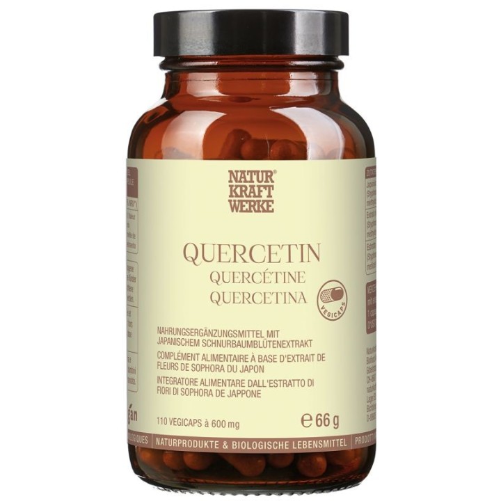 Quercetin - 110 Vegicaps à 600 mg - NaturKraftWerkeQuercetin 110 Vegicaps à 600 mg - extrait de fleurs de sophora du Japon en fl