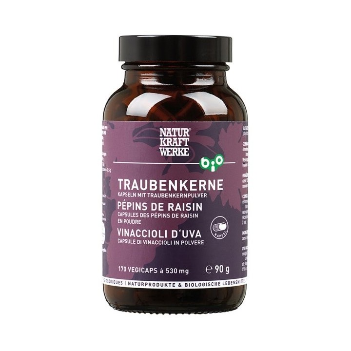 Semi d'uva - 170 Vegicaps da 530 mg BIO - NaturKraftWerke