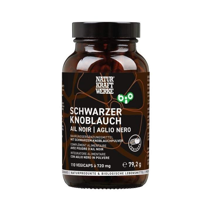 Ail noir BIO - 110 Vegicaps à 720 mg - NaturKraftWerke