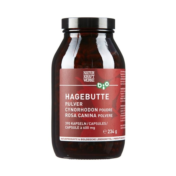 Hagebutte - 390 Vegicaps à 600 mg BIO - NaturKraftWerke
