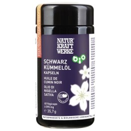 Huile de cumin noir BIO - 60 Vegicaps à 595 mg - NaturKraftWerke