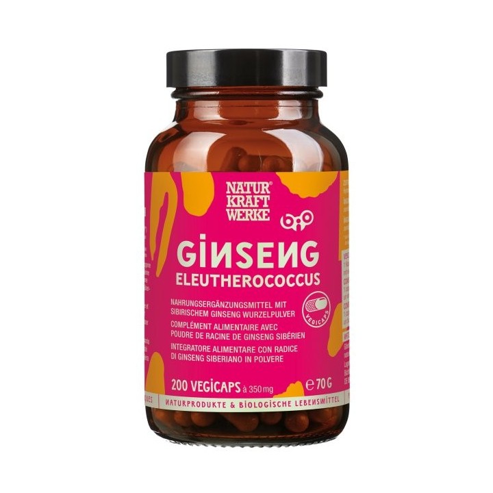 Ginseng sibérien BIO - 200 Vegicaps à 350 mg - NaturKraftWerke