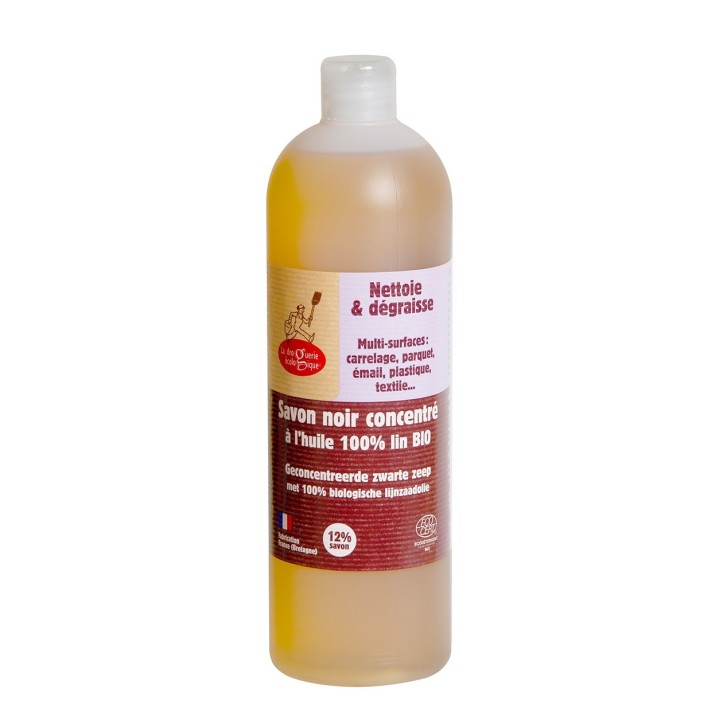 Schwarze Seife mit Bio-Leinöl (konzentrierter Allzweckreiniger) - 1 Liter - La Droguerie Ecologique