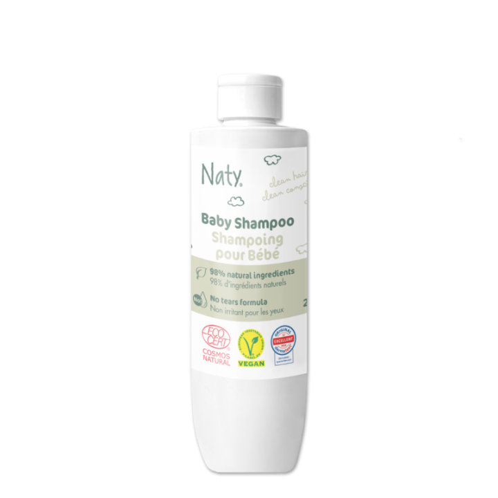 Shampooing BIO pour bébés, Nettoie en douceur - 200ml - Naty