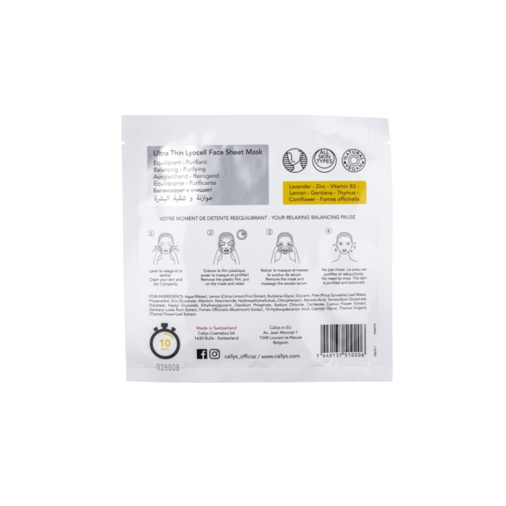 Pause en Altitude - Maschera cellulosa equilibrante & purificante - Callys - 10 ml
