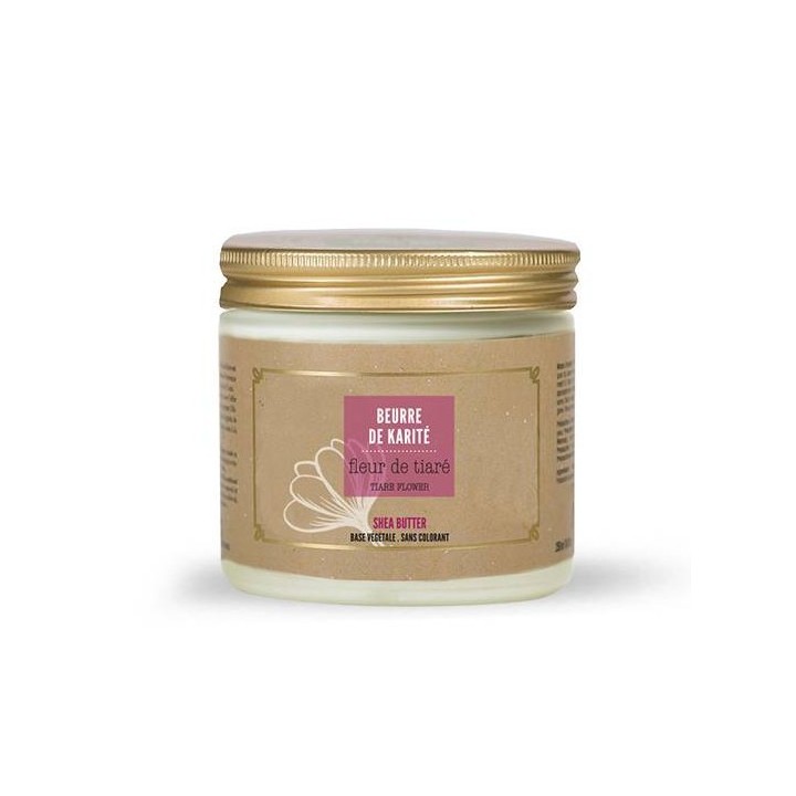 Beurre de karité Marius Fabre - 100 ml - soin corps et lèvres, parfum fleur de tiaré, pot en verre