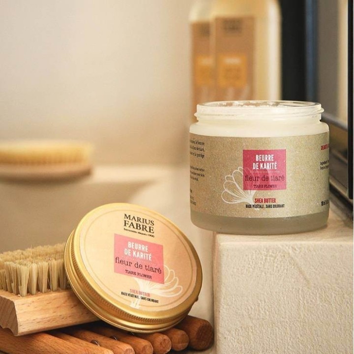 Sheabutter Marius Fabre - 100 ml - Körper- und Lippenpflege, Tiaré-Duft, Glastiegel