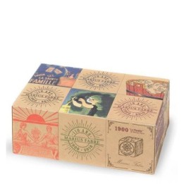 Savon de Marseille collector Marius Fabre - 6x200g - huile du2019olive, étuis archives, certifié Ecocert