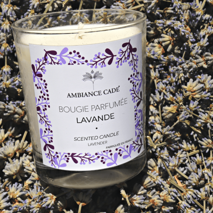 Bougie végétale à l'huile de cade, parfum Lavande - 400g, env. 45h - Ambiance Cade