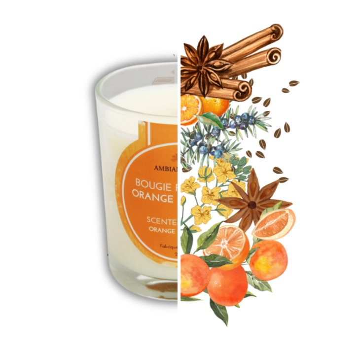 Candela ad olio Cade, profumo di Arancia e Cannella - 400g, circa 45h - Ambiance Cade