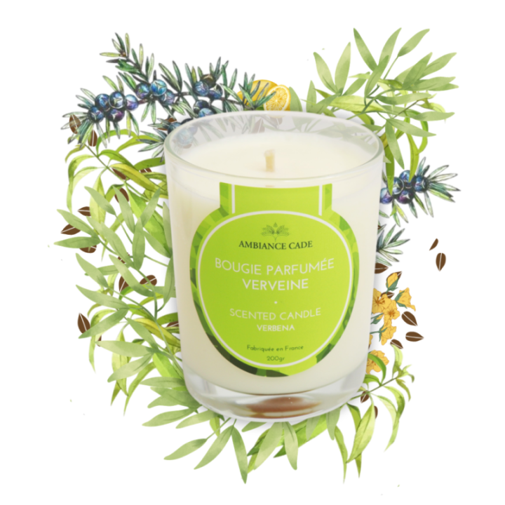Bougie végétale à l'huile de cade, parfum Verveine - 400g, env. 45h - Ambiance Cade