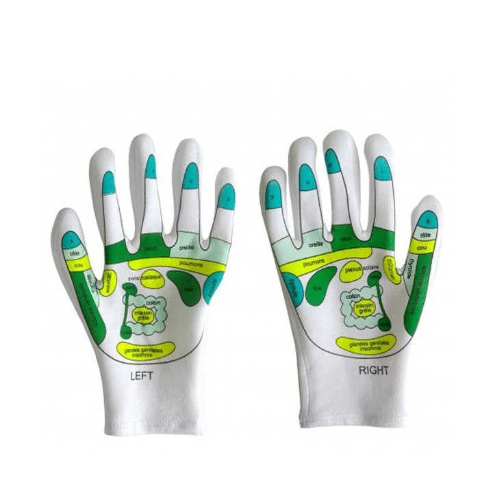 Guanti di riflessologia, 95% Coton/5% elastan - 1 coppia